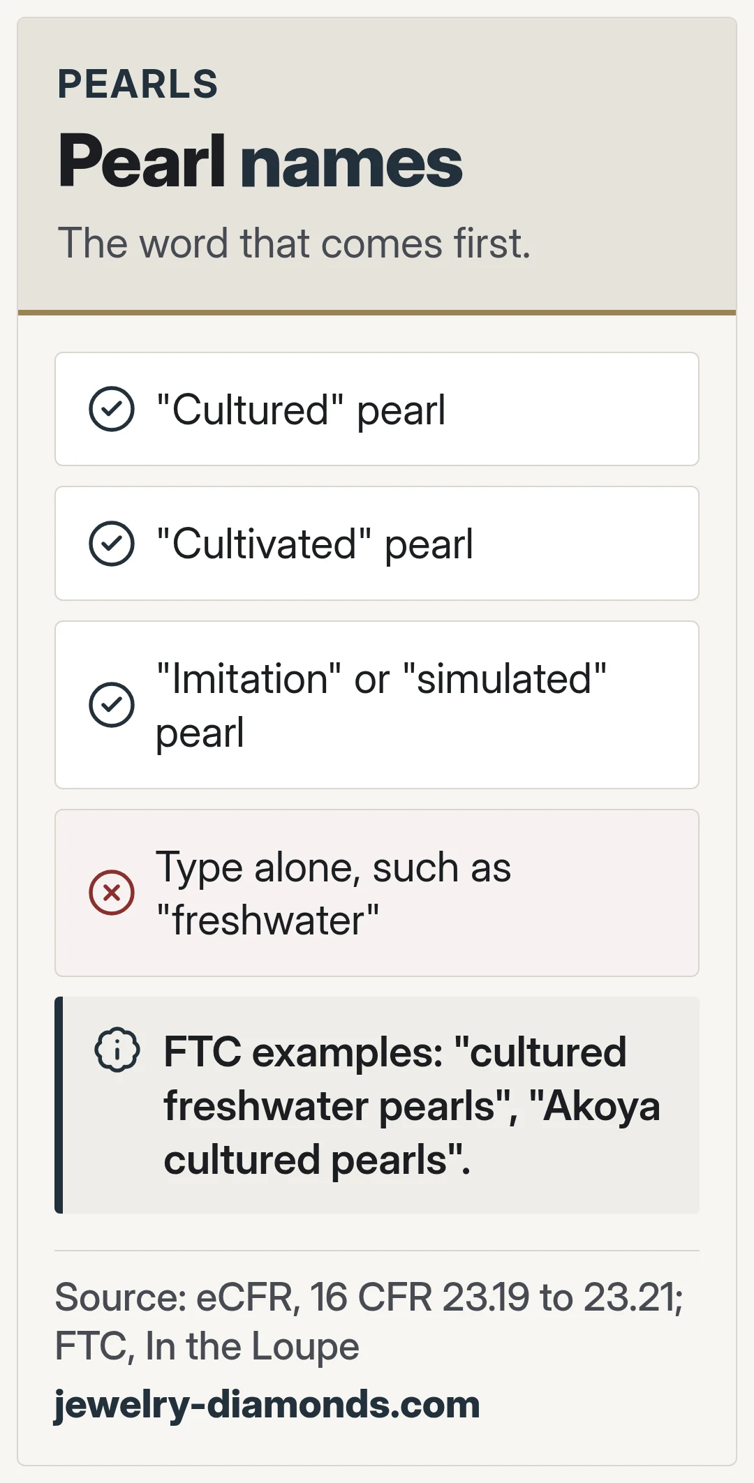 Pearl names. The word that comes first.